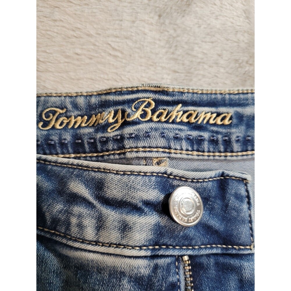NWT Tommy Bahama Womens Jeans Size 16 Indigo Palms Mid-Rise Mini Bootcut Blue - Picture 3 of 16